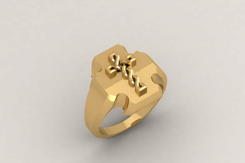 cross ring 04 rings gold silver jewelry stl 3d printed accessories printing 3dprint jewellery make woman gemstone jewel wedding jesus 3d print model - Mito3D
