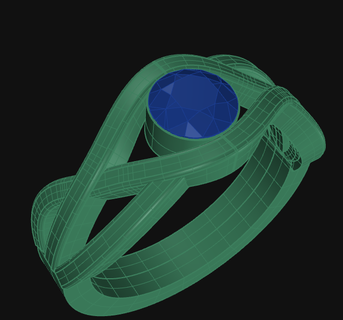 cruzar anillo Roca 3d print model - Mito3D