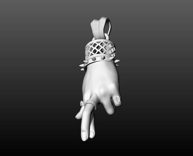 franchi doigts charme chance pendentif bijoux main Humain imprimable réaliste anatomie chanceux personnage or argent sterling mode pendentifs 3d print model - Mito3D