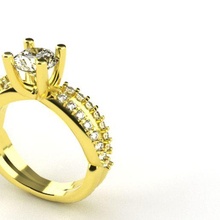 cruzamento noivado anel joalheria 3d print model - Mito3D