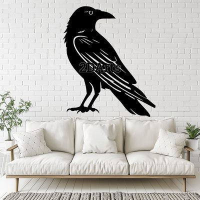 crow 2d wall art window - digital stl & svg file home 3d printing laser cutting home decor cults3d download bird nature-inspired halloween gothic birthday gift housewarming unique mysterious dramatic focal point 3d print model - Mito3D