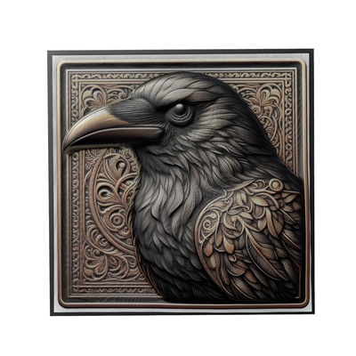 corvo animale sollievo arte animali yeggi mito3d fallimento google ciondoli medaglione animal relief wall art parete 3d print model - Mito3D