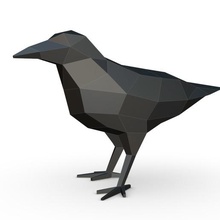 corvo figura 2 crow bird uccelli art regalo stampa lowpoly 3dprint l arredamento figurina interni design miniature scultura statua giocattolo cartone animato papercraft origami 3d print model - Mito3D