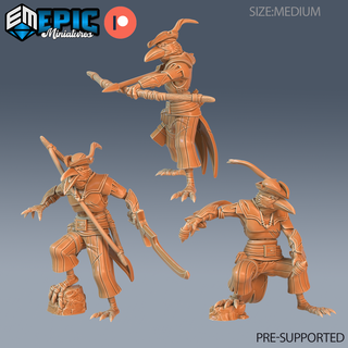 crow hood ranger set dnd miniature tabletop miniatures gaming monster 3d model rpg dndminis stl file epic-miniatures dndminiatures 3dprint 3dminiature printedminis 3dprinting dungeon fantasy roleplaying dragon warrior undead pre-supported 3d print model - Mito3D