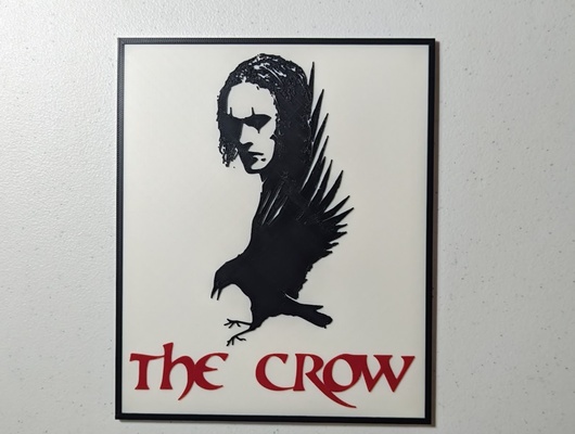 corbeau plaque art brandonlee films 3d print model - Mito3D