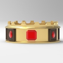 crown-king crown jewelry king wearable diamond fashion low poly toy lord medieval age 3d print model - Mito3D