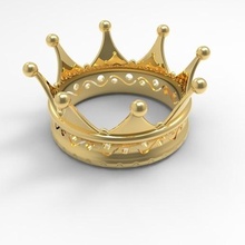 crown jewelry golden ring jewels princess king queen 3d print model - Mito3D