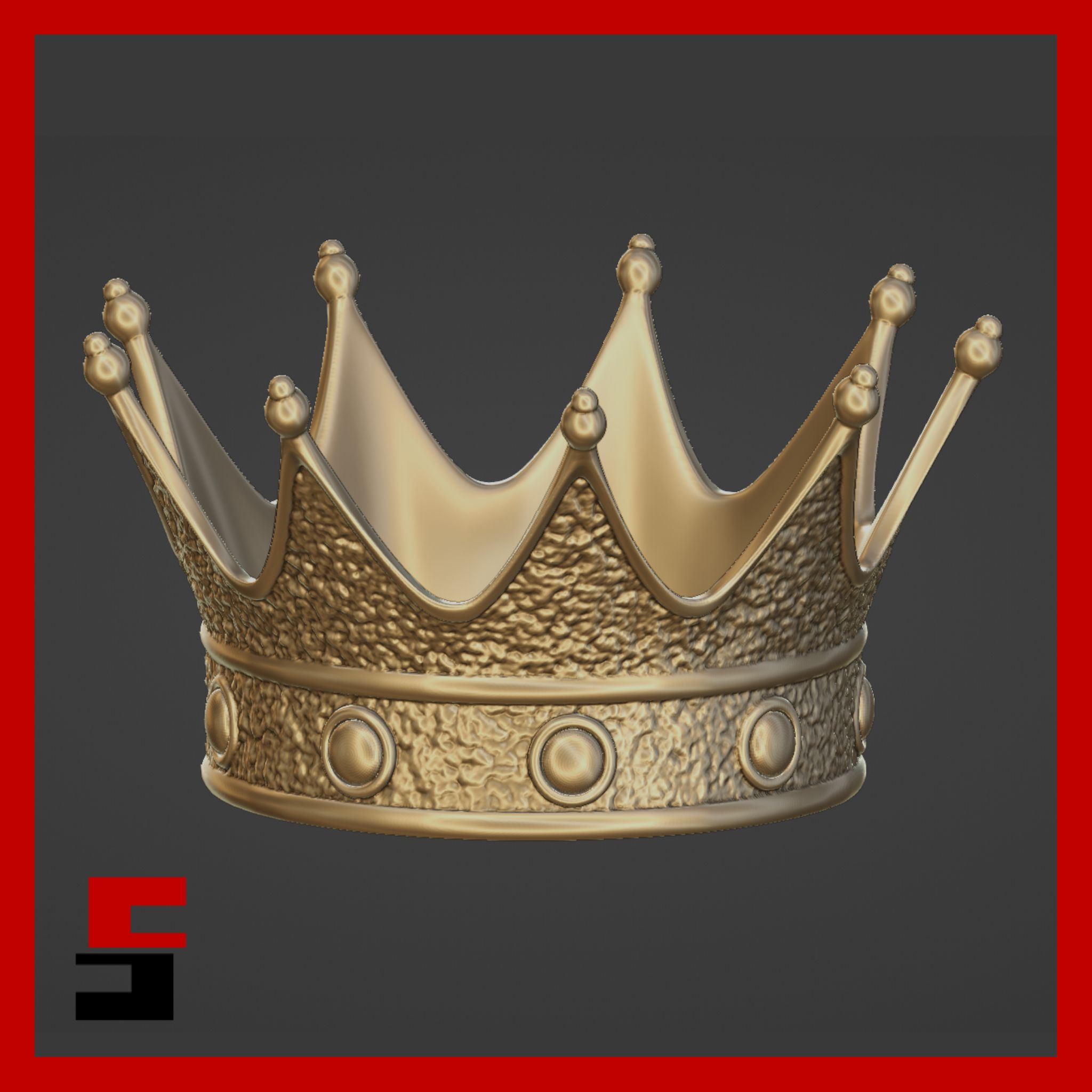 coroa 3d modelo stl impressão obj real impresso rei rainha jóia elegante 3D print model - Mito3D