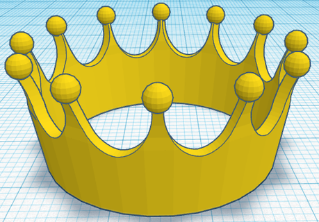 couronne Roi reine 15 années anniversaire ornement xv 3d print model - Mito3D