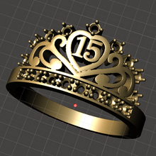 corona 15 años joyería joya anillo 3d print model - Mito3D