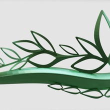 taç 3d yazıcı modeli sanat zarif retro doğa mücevher luifer düğün nişan parlak yazdırılabilir tasarım flora yaprak moda diadem tiara jannie kız 3d print model - Mito3D