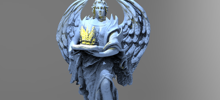 crown angel statue 2 wings sculpture statuette wing religiou cherub jesu deity object krishna animals feather character stone temple fantasy sci fi 3d print model - Mito3D