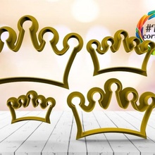 crown cutter set home silver gold crowd queens queen king kings corona cookies cookie cook pastry shops confectioner handicraft artisan bakery ceramic ceramics porcelain key ring applet diy plasticine vanilla cutters cut fondant cake mass sets pack sharp 3d print model - Mito3D