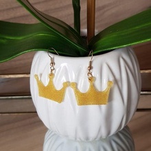 crown earrings jewelry fashion stylish 3d print model - Mito3D