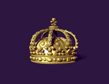 taç Louis 15 Fransa kral Kraliyet altın takı telif mücevher retro parlıyor lüks nostaljik gümüş yazdırılabilir 3d print model - Mito3D