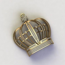 coroa pingente prata ouro platina luxo joalheria 3dm impressão modelo colar stl solitário imprimível fantasia anel chique Casamento noivado jóia 3d print model - Mito3D