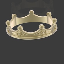coroa anel jóias jóia amável a moda o rei qween bonita refinado graciosa feminino anéis platina printable de prata sterling luxo ouro arte 3d print model - Mito3D