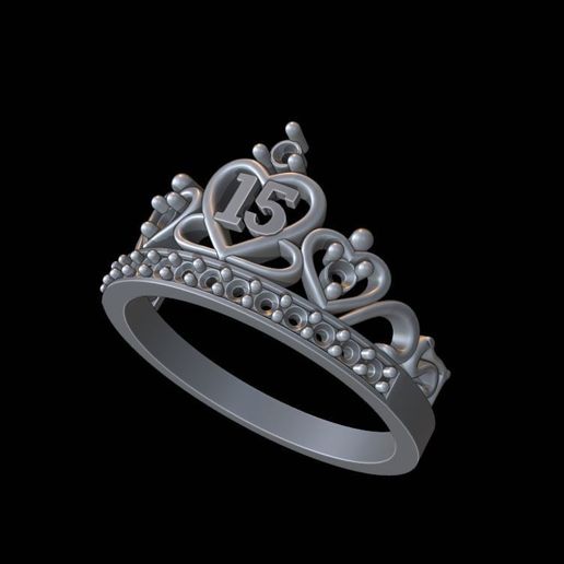 crown ring jewelry gold silver diamond joyero finejewelry waxmodel 3D print model - Mito3D