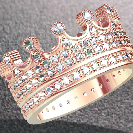 corona anillo joyería joya coronas 3D print model - Mito3D