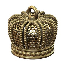 en forma de corona colgante encanto nido abeja motivo la joyería patrón el encantos collar oro imprimible moda belleza royale royal reina couronne colgantes 3d print model - Mito3D