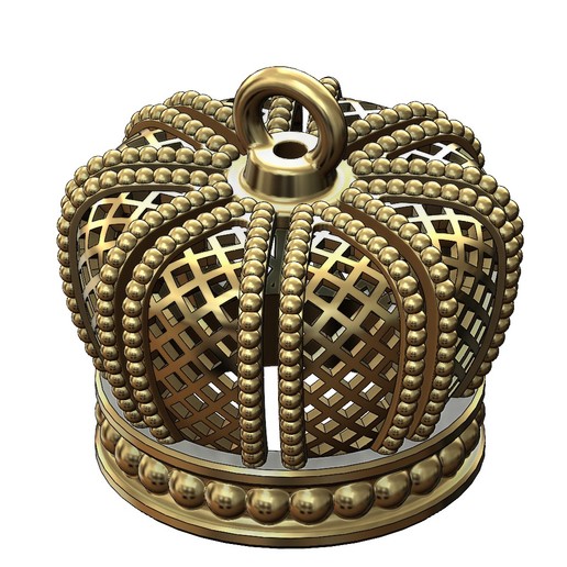 corona a forma di pendente fascino moucharabieh motivo v2 gioielli modello la ciondolo charms l'arabo il collana argento oro stampabile sterlina moda bellezza royale royal queen couronne ciondoli 3D print model - Mito3D