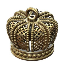 couronne en forme de pendentif charme moucharabieh motif v2 bijoux modèle la charmes arabe le collier d'argent or imprimable livre sterling mode beauté royale royal reine pendentifs 3d print model - Mito3D
