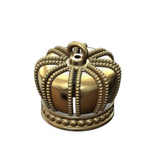 couronne en forme de pendentif charme bijoux la charmes le collier d'argent or imprimable livre sterling mode beauté royale royal luxe reine pendentifs 3d print model - Mito3D