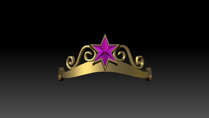 coroa estrela gema princesa castelo medieval fantasia rainha cosplay ouro rosa brilho brinquedo arte personalizadas 3d print model - Mito3D