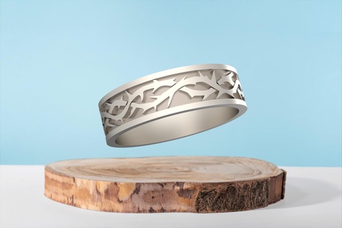 crown thorns alliance ring relief 3d print model - Mito3D