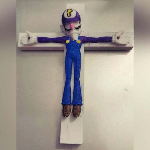crucified waluigi dank memes 3D print model - Mito3D