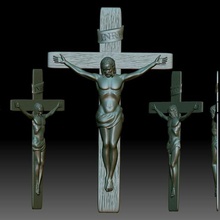 crucifix modèle stl - 3d-relief fichier cnc routeur jésus à la crucifixion art de 3d print model - Mito3D