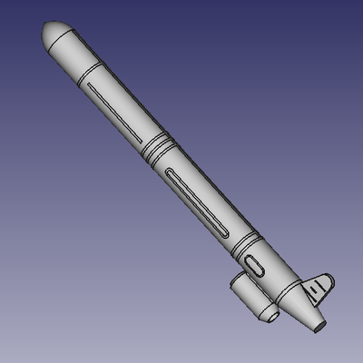 cruzeiro míssil protótipo foguete nave espacial espaço aeronave ar 3d print model - Mito3D