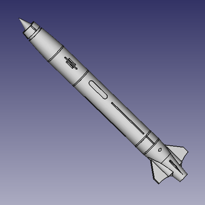 crucero misil prototipo ejército cohete astronave militar espacio aeronave aire 3d print model - Mito3D