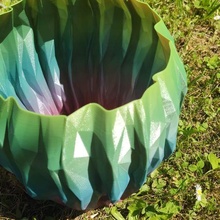 buruşmak vazo çiçek hediye vazemode sarmal hale getirmek bitki bitkiler doğa Yapabilmek göğüs çöp renk poli düşük üçgen 3d print model - Mito3D