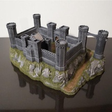 crusader castle game dragons dungeons gameofthrones burg rock d&d mountain architecture fortress tower fantasy decoration building art tabletop miniature wargames medieval diorama 3d print model - Mito3D