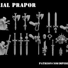 crusaders upgrade pack game warhammer warhammer40k 40k wh40k black templar space marines primaris axe sword 3d print model - Mito3D