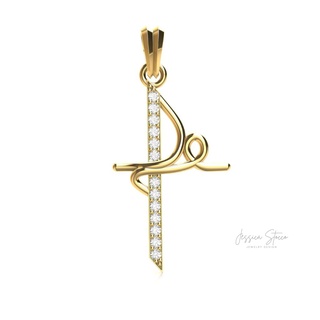 cruz fe crimping cross faith religious pendant pending letters jewel jewelry said bright stones gems gold impresion3d 3d print model - Mito3D