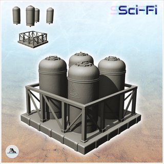 kriyojenik depolama platform silolar 21 gelecek sci fi sf İleti kıyamet masaüstü bilimkurgu bina mimari minyatürler manzara savaş oyunu oyun arazi ev Aksesuarlar Bilim kurgu siberpunk postapo fütüristik Mars Uzay star yarı robot 3d print model - Mito3D