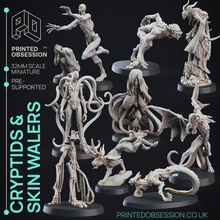 cryptid & skin walkers - 10 models stats illustrations pre supported 32mm scale 3d print model - Mito3D