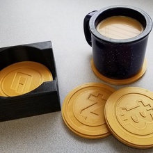 crypto coasters caddy bitcoin home cryptocurrency 3d print model - Mito3D