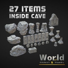 kristal mağara 27 öğeler sütun dekorasyon çevre fantezi mobilya Ayarlamak arazi viking Kaya sahne masa oyunu masaüstü runeler dnd manzara pnp varlıklar 3d print model - Mito3D