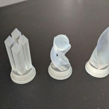 crystal chess set - sla 3d printing game chess-pieces chess-set clear resin 3d print model - Mito3D