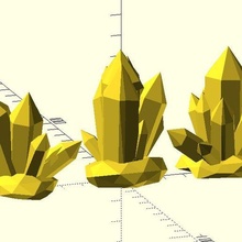 crystal cluster art openscad customizer polygon worley noise hexagon 3d print model - Mito3D