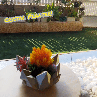 crystal cluster planter cults silk cactus succulent plant flower pot 3d print model - Mito3D