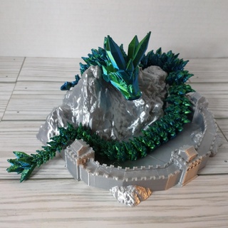 cristal dragon afficher supporter titulaire soutien génial mur Chine diorama articulé dragons figurines flexi impression endroit hydre axolotl scinque serpent chinois cendre mcgybeer usine 3d print model - Mito3D