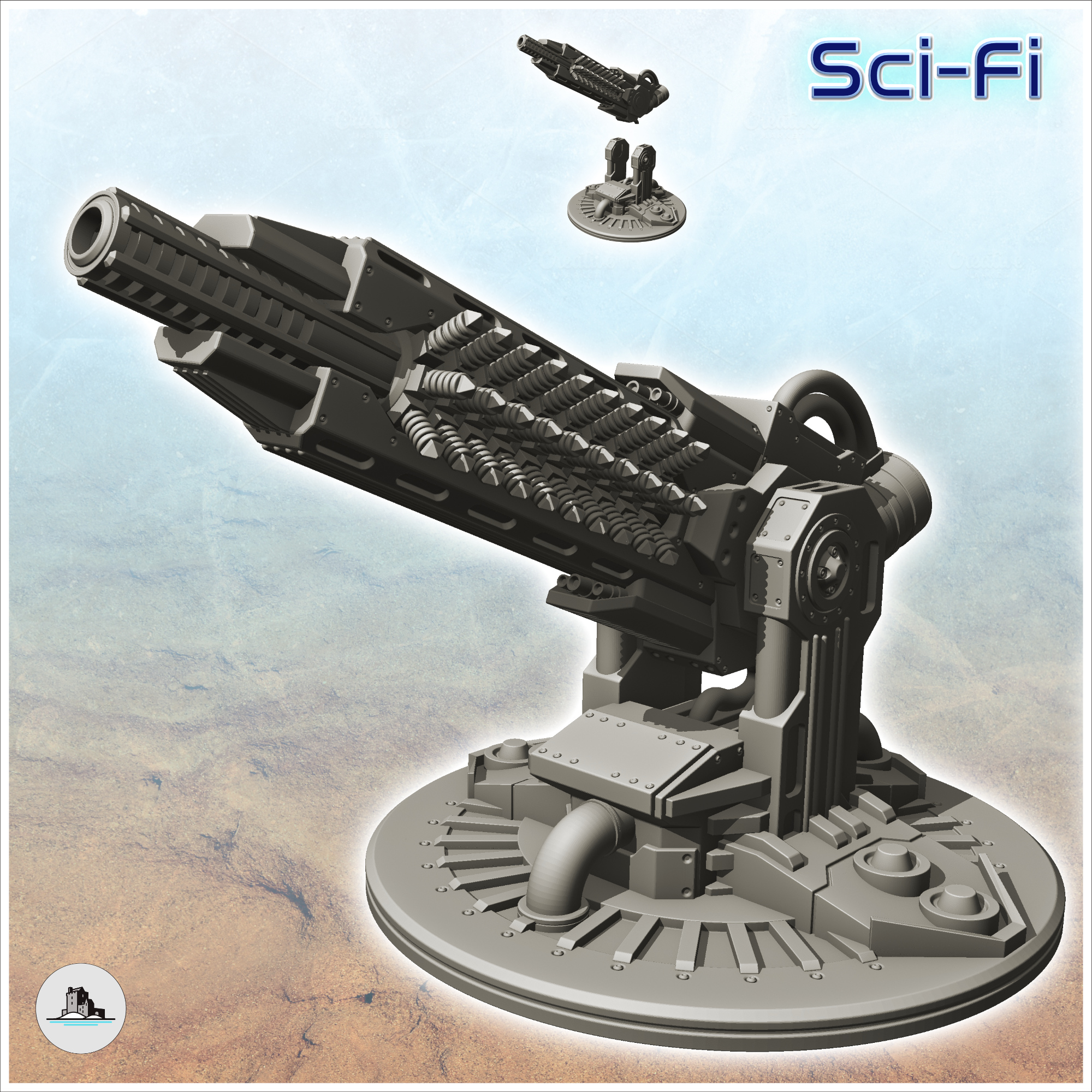 crystal energy cannon 3 - future sci-fi sf infinity terrain tabletop scifi futuristic science fiction mars miniatures wargame game accessories building star wars battletech dnd imperial guard space marines warforged 28mm 3D print model - Mito3D