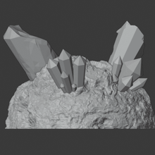 kristal oluşumları 4 bozuk küme oluşumu hasar görmüş kristalleri gem taşlar Ortaçağ fantezi oyunlar oyun rpg RPG d ad dungeons dragons 32mm 28 mm dağılım rol yapma 3d print model - Mito3D