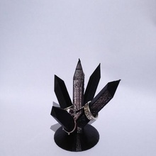 crystal ring quintet fashion accessories scultpurr sculpture holder rings downoad art 3d print model - Mito3D