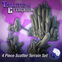crystal scatter terrain set fantasy gaming miniatures sci-fi tabletop alien tzeench rpg warhammer 3d print model - Mito3D