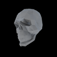 cristal cráneo escuela politécnica Arte hueso vaso lowpoly cabeza Siniestro friki deco diseño interior Víspera Santos 3d print model - Mito3D